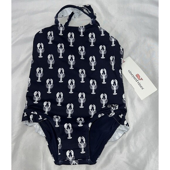 Vineyard Vines Lobster Cross-back Swimsuit Baby Toddler Size 6-12 Months